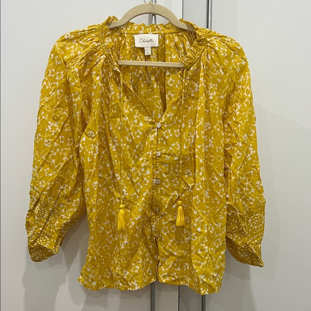Cleobella Mustard Floral Blouse